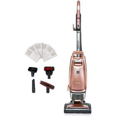 an image of a vacuum cleaner with cleaning supplies