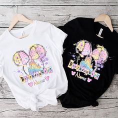 1st Birthday Disney Outfit, Birthday Girl Disney Shirt, Walt Disney Birthday Shirt, Girls Disney Shirts, Disney World Birthday, Disney Tee Shirts, 5th Birthday Girls, Disney Birthday Shirt, Disneyland Birthday