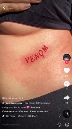 a woman's stomach with the word venus on it