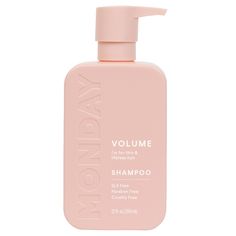 MONDAY Haircare’s award-winning VOLUME Shampoo incorporates active ingredients, Hydrolyzed Collagen and invigorating naturals such as Macadamia Oil that are ideal for thin, ﬁne and flat hair in need of extra fullness and body. Hydrolyzed Collagen helps revive strands to leave hair feeling full and plump, while Macadamia Oil has emollient qualities to help improve hair shine. The formula is also pH balanced, dermatologically tested, paraben free and sulfate free. What’s more, MONDAY Haircare is a Monday Haircare, Shampoo For Damaged Hair, Rice Protein, Clarifying Shampoo, Volumizing Shampoo, Moisturizing Conditioner, Best Shampoos, Moisturizing Shampoo, Sls Free Products