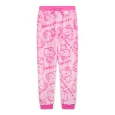 Stay sweet in this pair of Hello Kitty woobie jogger pants. Style is a relaxed fit in a soft comfortable polyester woobie fabric and features an adorable debossed allover design of Hello Kitty. Pair with matching woobie pullover (sold separately) or her choice of top and this will complete her look for everyday outfits. Size: 4/5.  Color: Pink.  Gender: female.  Age Group: kids. Pastel Clothes, Jogger Pants Style, Girl Sweatpants, Allover Design, Pastel Outfit, Pants Style, Kids Outfits Girls, Sleepwear Women, Y2k Fashion