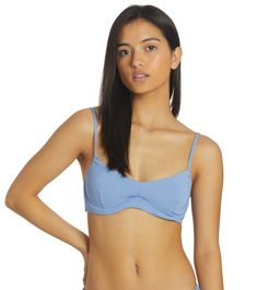 The Billabong Women's Sol Searcher Underwire Bikini Top features a solid bold coloway on premium recycled fabric. It provides skimpy coverage so you can work on that even tan, but the support stays strong with built-in underwire and fully adjustable straps.Features Women's Underwire Bikini Top Fabric: Recycled Peach Stretch Details: Darts at bust Coverage: Skimpy Padding: None Straps: Adjustable ring and slider straps Closure: S-hook at center back Branding: Embroidered logo Details Fabric: 78% Recycled Nylon / 22% Elastane Care: Hand wash Chlorine Resistant: No Adjustable: No Country of Origin: Imported Solid Underwire Swimwear With Built-in Bra, Blue Seamless Underwire Swimwear, Blue Underwire Swimwear With Built-in Bra, Underwire Bra-friendly Solid Swimwear, Billabong Swimwear Bikinis, S Hook, Billabong Women, Cute Swimsuits, Top Fabric