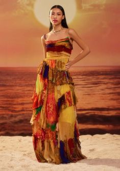 Paradise chiffon maxi dress – INDIASPOPUP.COM Paradise Dress, Shop Dresses Online, Feminine Silhouette, Multicolor Dress, Chiffon Maxi, Designer Dresses Indian, Chiffon Maxi Dress, Online Dress Shopping, Dress For Women