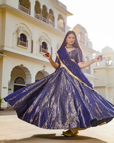 Saina Lehenga have- Choli - Kanchali Style ( padded or nonpadded , Length - 14.5) Lahenga - Kalidar ( Length -42). Dupatta - sitara handwork net dupatta with fawara lace on edges. Note - customization available for lehenga & choli/ blouse. Fabric - Brocade Color - Blue Care - Dry Clean only. Shipping - Delivered in 10-15 working days as this product is made on order. Disclaimer : Slight Color variations may occur due to different screen resolution. Royal Blue Lehenga, Choli Blouse, Lehenga Suit, Blue Lehenga, Lehenga Online, Aesthetic Fits, Sharara Set, Net Dupatta, Blouse Fabric