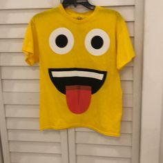 Emoji Boys Shirts Size Xxl 18 Yellow Cotton Top For School, Cute Yellow Shirt With Graphic Print, Yellow Summer Tops For School, Fun Yellow Tops With Funny Print, Fun Yellow Tops With Graphic Print, Cute Yellow Tops For School, Emoji Boys, Yellow Tops For School In Summer, Yellow Summer Top For School