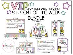 the student of the week bundle includes posters and other items