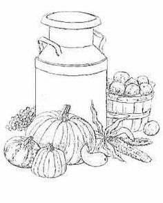 an image of fruits and vegetables coloring page