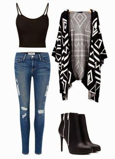 SOMMER: Høje sorte bukser + sort top + sort hvid kort smid-på-dut Minimalist Witch Outfit, First Date Outfits, 일본 패션, Womens Kimono, Fashion Attire, Beautiful Clothes, Date Outfits, Hot Outfits, Fashion Mode