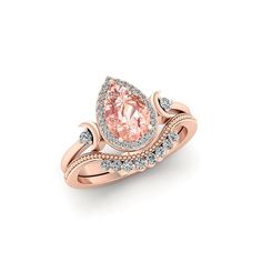 Natural Moon Pear Shaped Morganite Engagement Ring Set For Women Vintage Stacking Unique Halo Ring 10k/14k Bridal Promise Rose Gold Ring For Her It is known as the "Stone of Divine Love" and can help to open up the heart chakra. Morganite can also help to bring in gentle loving energies and is excellent for helping one to heal old emotional wounds. This stone can also be used for protection against negative energies. Facts About Vermeil Jewelry: Is gold vermeil good quality? After solid gold, gold vermeil is the highest quality type of gold tone jewelry that you can buy. It is a great option for those who are seeking an affordable and high quality alternative to solid gold jewelry.  Jewelry Information : Handmade, high-quality item Material:  925 silver (platinum vermeil, black rhodium, ro 14k Rose Gold Pear-shaped Ring, Heirloom Morganite Rose Gold Jewelry, Heirloom Rose Gold Morganite Jewelry, Rose Gold Pear-shaped Jewelry With Rose Cut Diamonds, Rose Gold Pear-shaped Rose Cut Diamond Jewelry, Rose Gold Pear-shaped Fine Jewelry Rings, Pear-shaped Rose Gold Jewelry With Rose Cut Diamonds, Heirloom Rose Gold Jewelry With Halo Setting, Rose Gold Pear-shaped Jewelry With Accent Stones