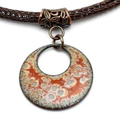 Vitreous Enamel Lichen Necklace – Divella Designs Nature-inspired Nickel-free Jewelry With Round Pendant, Nickel-free Nature-inspired Jewelry With Round Pendant, Nature-inspired Jewelry With Large Round Pendant, Nickel-free Earthy Round Jewelry, Nickel-free Round Earthy Jewelry, Nature-inspired Brown Round Pendant Jewelry, Nature-inspired Brown Round Jewelry, Nature-inspired Brown Jewelry, Nickel-free Nature-inspired Round Jewelry