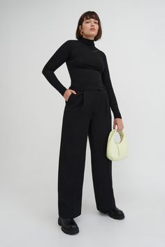 Black Straight Leg Trousers - Warren Pants | Marcella Versatile High-waisted Viscose Pants, Wide Leg Viscose Workwear Pants, Wide Leg Viscose Pants For Work, Viscose Wide Leg Pants For Work, Viscose Wide-leg Pants For Work, Formal Viscose Wide Leg Pants, Viscose Wide Leg Ankle-length Work Pants, Viscose Wide Leg Ankle-length Pants For Work, Viscose Ankle-length Wide Leg Work Pants