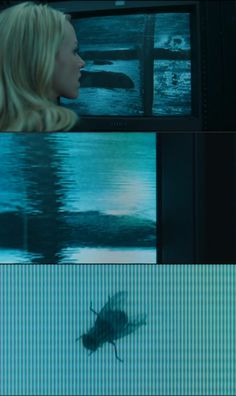 the screen is showing an image of a woman with long blonde hair and eyes closed