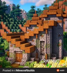 Cobble Stone House Minecraft, Minecraft Stone House Ideas, Minecraft Stone Mason House, Minecraft Cobblestone House, Minecraft Stone Builds, Minecraft Houses Stone, Minecraft Stone Mason, Stone Minecraft House, Stone House Minecraft