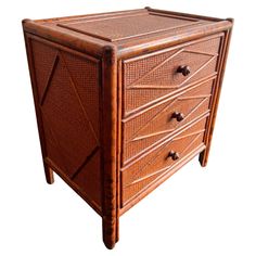 an old wooden chest with drawers and handles