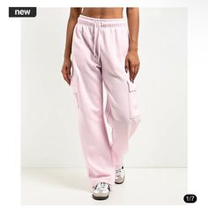 Size: Xs Inseam: 30-31 In Nwot Love These, I’m Just Too Tall :( Pink Bottoms With Elastic Waistband For Streetwear, Pink Relaxed Fit Parachute Pants, Pink Wide Leg Spring Joggers, Pink Wide Leg Joggers For Spring, Casual Pink Parachute Pants For Loungewear, Loungewear Pants With Cargo Pockets, Trendy Cargo Pocket Sweatpants For Loungewear, Trendy Full Length Sweatpants With Side Pockets, Pink Wide-leg Spring Joggers