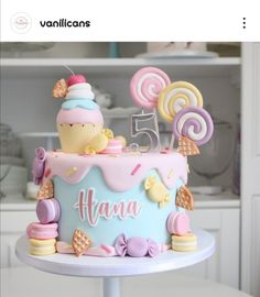 Candy Theme Cake, Kue Disney, Sweet Birthday Cake, Candyland Cake, Ice Cream Birthday Cake, Candy Birthday Cakes, 5th Birthday Cake