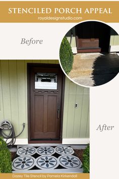 the before and after pictures of a front door