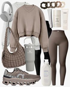 Amazon Favorites Outfit Inspo for Fall 🤎  Women’s Fall style, women’s fashion, fall trends, comfy style, women’s outfit ideas, ootd Inspo, women’s fall outfit, women’s gym outfit, quilted puffer bag, women leggings outfit, Amazon finds, Amazon must haves, Amazon fashion, women’s sneakers, women’s cloudmonster, on cloud sneakers, workout outfit, gym outfit   Follow my shop @LiziReed on the @shop.LTK app to shop this post and get my exclusive app-only content!  #liketkit #LTKStyleTip #LTKShoeCrush #LTKSeasonal @shop.ltk https://liketk.it/4RRFv On Cloud Outfit Ideas, Legging And Sneakers Outfit, Gym Outfits For Women Winter, On Cloudmonster Outfit, On Cloud Shoes Women Outfit, Dance Mom Outfits, On Cloud Sneakers Outfit, Gym Bag Outfit, Alo Outfit Ideas