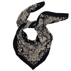 The Kala Paisley Scarf is a beautiful staple will elevate your collection. The simplicity of a modern beige and black color scheme accentuates the traditional classic Indian paisley design, allowing the skill behind the design and hand silk screen printed technique to really come through. This 100% crepe silk fabric is soft and ethereal, draping gracefully however it is worn. Pair with a bold color for a statement or with muted colors for an understated yet chic look. Your Parekh Bugbee purchase Formal Paisley Print Silk Scarf, Formal Silk Scarf With Paisley Print, Elegant Silk Scarves With Paisley Print, Elegant Silk Scarf With Paisley Print, Elegant Pashmina Scarf With Paisley Print, Traditional Black Silk Scarves, Elegant Pashmina Scarves With Paisley Print, Traditional Black Silk Scarf, Elegant Patterned Silk Scarves