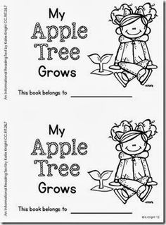 two coloring pages with the words my apple tree grows