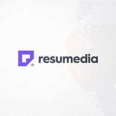 the word resume is displayed in front of a white background with a purple and black logo