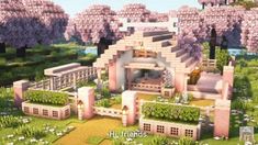 Minecraft Building Ideas For A Town, Minecraft Bee House, Pretty Minecraft Houses, Mc House, Minecraft Garden, Cottagecore Minecraft, Mc Builds