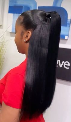 Half Up Half Down Hair Sew In Straight, Half Up Half Down Sew In Straight, Bundle Hairstyles, Sleek Ponytail Hairstyles, Straight Weave Hairstyles, Black Ponytail Hairstyles, Quick Weave Hairstyles, Braided Cornrow Hairstyles, Pretty Braided Hairstyles