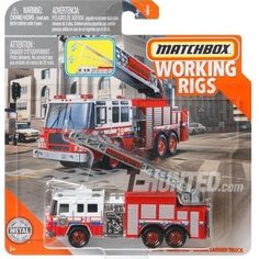 a toy firetruck and truck are in the package with instructions on how to use it