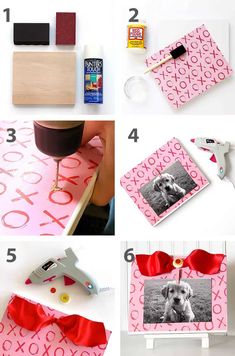 how to make a diy valentine's day photo frame with ribbon and scissors