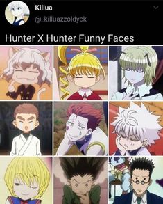 the many faces of hunter x hunter funny faces