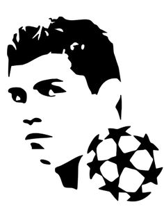 a black and white drawing of a man with a soccer ball in his hand,