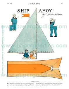 an image of a sailboat with people on it and the words ship ahoy