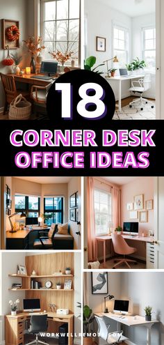 Home Office Corner Desk Ideas: Transform an unused corner into a stylish and productive workspace with corner desk solutions that maximize every inch. Rug Under L Shaped Desk, Office Set Up Ideas Layout, Home Office Corner Desk Ideas, L Shaped Desk Setup, L Shaped Desk Office Layout, Home Office Ideas For Small Spaces, Corner Desk Setup, Corner Desk Ideas, Home Office Corner Desk