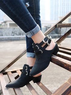 Sku CY-!20194 Material PU Style Chunky Shoes Occasion Going out , Casual Heels Height Mid (3cm-5cm) Seasons Spring , Summer , Autumn Type Mid Heels Color BLACK,KHAKI Size 36,37,38,39,40,41,42 Size chart: Please consult the size chart we provide for this item's measurements to help you decide which size to buy. Please note: There may be 1-3cm differ due to manual measurement. Heel Sandals Outfit, Pointed Shoes, Strappy Sandals Flat, Sandals Outfit, Chunky Shoes, Studded Heels, Pointed Toe Boots, Point Shoes, Casual Heels