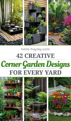 42 Creative Corner Garden Designs for Every Yard Corner Of Yard Landscaping Ideas, Corner Landscaping, Corner Garden Ideas, Garden Vertical, Patio Flowers, Sustainable Gardening, Corner Garden