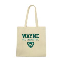 Wayne State University Warriors Warriors Institutional Seal Tote BagCelebrate your school's spirit in style with our exquisite Institutional Tote Bags. Designed with meticulous attention to detail, the front proudly displays the impeccably printed logo of your esteemed college. Our Tote Bags are not only a fashion statement but also highly functional, making them ideal for carrying books, groceries, packing lunches, or fulfilling any other daily needs. Embrace your school pride with this essenti Casual Rectangular College Bag, Casual Rectangular College Bags, Casual College Rectangular Bag, Canvas Tote Bag For Students, Back To School Cotton Bags For Students, Rectangular Canvas Bag For Back To School, Rectangular Cotton School Bag, Wayne State University, Wayne State