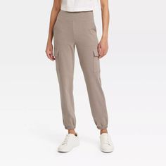 Women's Relaxed Fit Super Soft Cargo Joggers - A New Day™ Brown S : Target Fitted Casual Joggers With Cargo Pockets, Casual Fitted Cargo Pants With Elastic Waistband, Versatile Fitted Cotton Sweatpants, Fitted Cotton Sweatpants, Fitted Casual Sweatpants For Everyday, Casual Fitted Sweatpants, Fitted Cotton Versatile Sweatpants, Fitted Casual Sweatpants, Fitted Cargo Pants With Side Pockets For Everyday