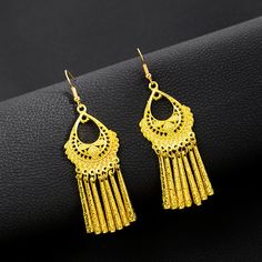 Material: Alloy Style: Ethnic Style Bohemian Earrings, Leaf Pendant, Ethnic Style, Ethnic Fashion, Pendant Earrings, Fashion Earrings, Tassels, Pendant