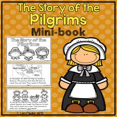 the story of the pilgrim's mini - book for children to read and color