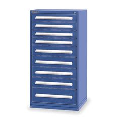 a blue drawer with six drawers