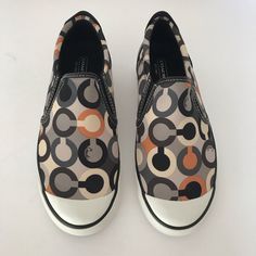 Coach Slip On Sneakers. Size 7.5m New, Never Used. Coach Slip On Sneakers, Trendy Coach Sneakers For Spring, Coach Cushioned Slip-on Sneakers, Coach Slip-on Sneakers With Cushioned Footbed, Casual Coach Slip-on Sneakers, Walking Tennis Shoes, Coach Sneakers, Coach Fashion, Running Sneakers Women