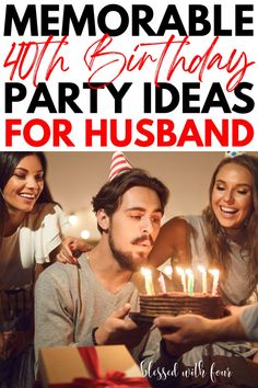 a man and woman celebrating their birthday with the words, memorable 14th birthday party ideas for husband