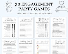 50 engagement party games printable instant