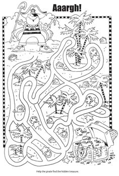 a cartoon maze with the words aaargh and an image of a pirate on it