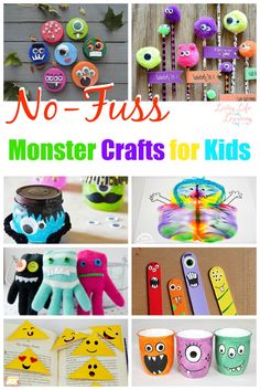 no fuss monster crafts for kids