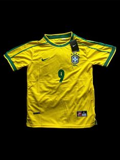 the jersey worn by brazil's national team for the 2010 world cup is displayed