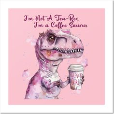 I'm Not A Tea-Rex I'm A Coffeesaurus -- Choose from our vast selection of art prints and posters to match with your desired size to make the perfect print or poster. Pick your favorite: Movies, TV Shows, Art, and so much more! Available in mini, small, medium, large, and extra-large depending on the design. For men, women, and children. Perfect for decoration. Kaffe Humor, Dibujo Simple, Gothic Tattoo, Book Candle, A Cup Of Coffee, Coffee Love, Coffee Quotes, Coffee Humor, Cup Of Coffee