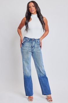 It’s giving main character energy all season long in our Women’s High Rise Straight Leg Jeans. Midweight denim shapes this high-waisted, straight-leg silhouette designed to cinch your waist and make your legs look longer. Product Details- High-Rise- Belt Loops- Classic 5-Pocket Construction- Straight Leg- Raw HemSize and Fit (Based on Size 5)- Inseam: 32”- Rise: 11”- Leg Opening: 19”Machine wash cold, separately inside out. Tumble dry low.65% Cotton/ 29% Polyester/ 4% Rayon/ 2% Spandex (Color: 3 Make Your Legs Look Longer, Main Character Energy, High Rise Straight Leg Jeans, Kimono Sweater, Main Character, Silhouette Design, Sweater Coats, Stretch Jeans, Denim Dress