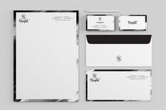 the stationery is clean and ready to be used for business cards, envelopes, and letterheads