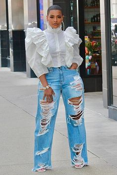 Spoiled Boutique, Distressed Wide Leg Jeans, Skirt Ideas, Classy Casual Outfits, Trendy Fashion Outfits, Classy Casual, Work Clothes, Fall Fashion Outfits, Ripped Jeans